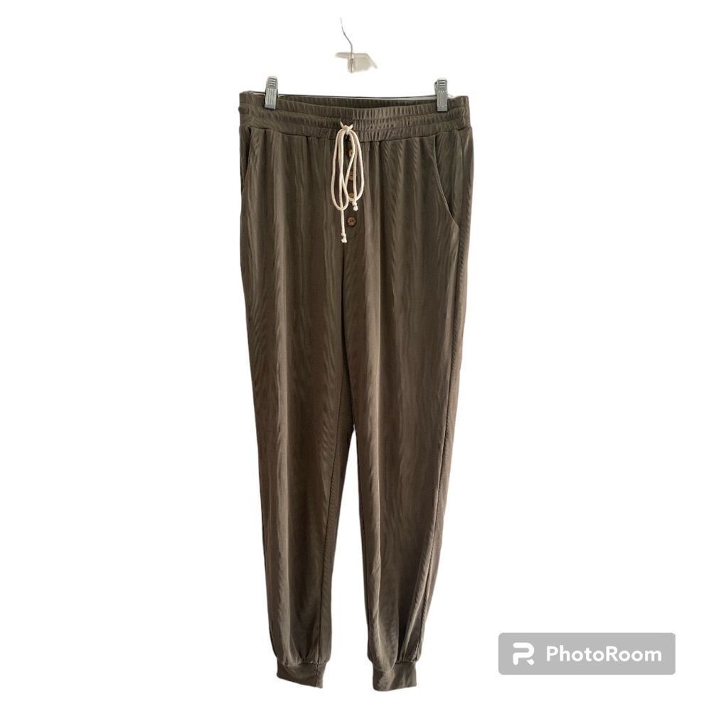 Doe & Rae green drawstring joggers with pockets S